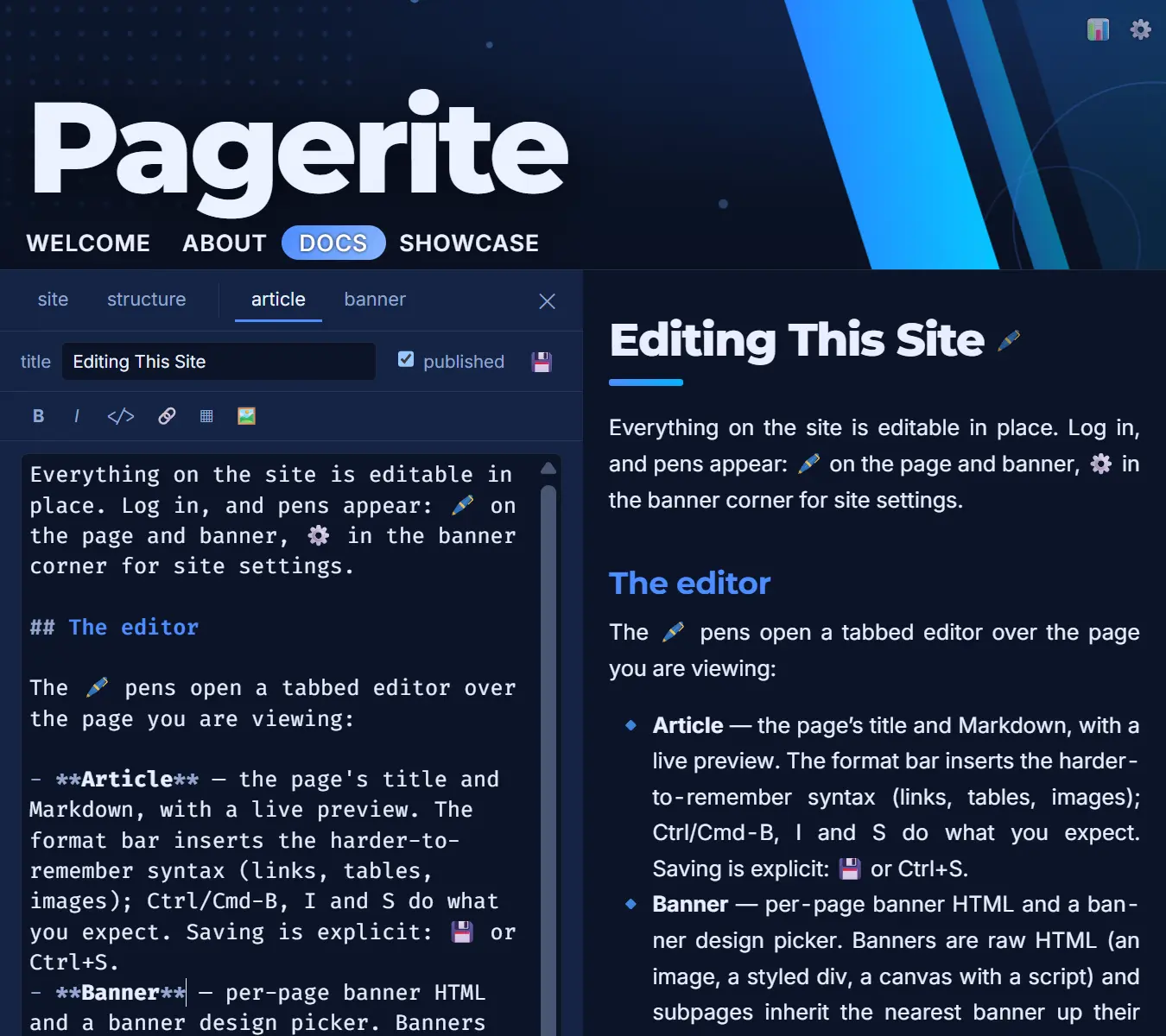 Live editing